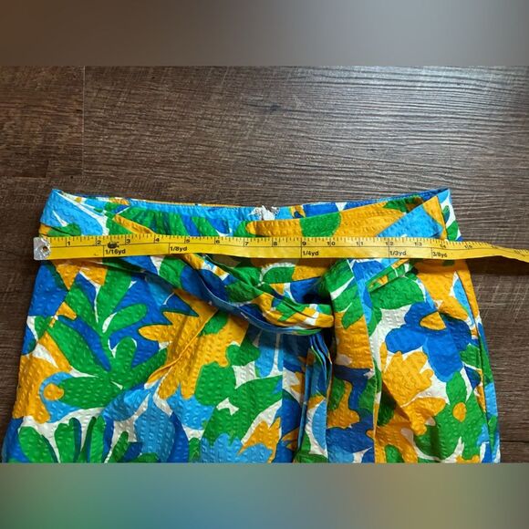 J. Crew Morning Floral Tie Waist cotton Skirt summer vacation highwaist Sz 4 EUC - Picture 9 of 10